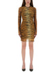 Moschino Jeans Animal Print Mesh Dress