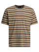 Beams Plus Brown Cotton Striped Crew-Neck T-Shirt