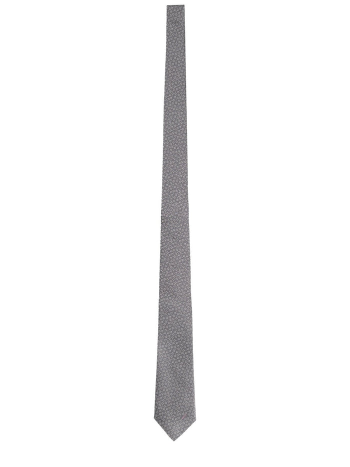 Gucci Silk Tie With Clamps