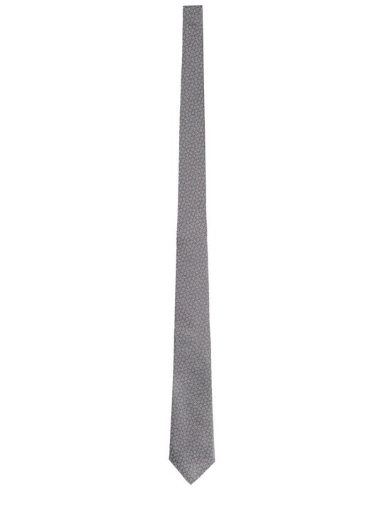 Gucci Silk Tie With Clamps