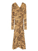 Ganni Long Dress With "Zebra" Print