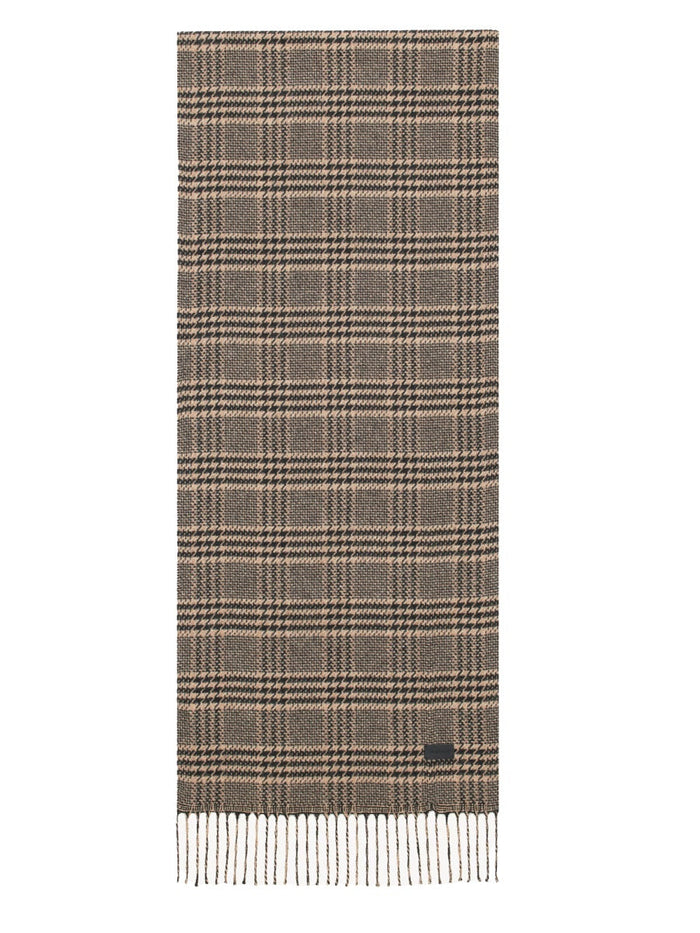 Saint Laurent Prince Of Wales Pattern Silk Scarf