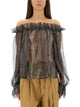 Saint Laurent Lurex Silk Creponne Top
