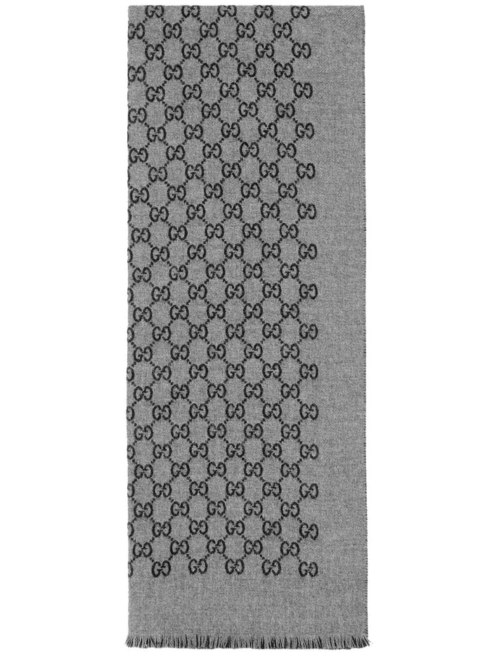 Gucci Gg Jacquard Double Wool Scarf