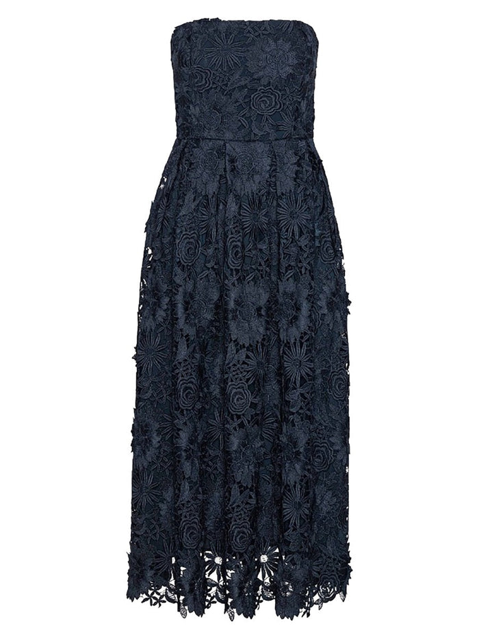 Rotate Birger Christensen 3D Lace Midi Dress