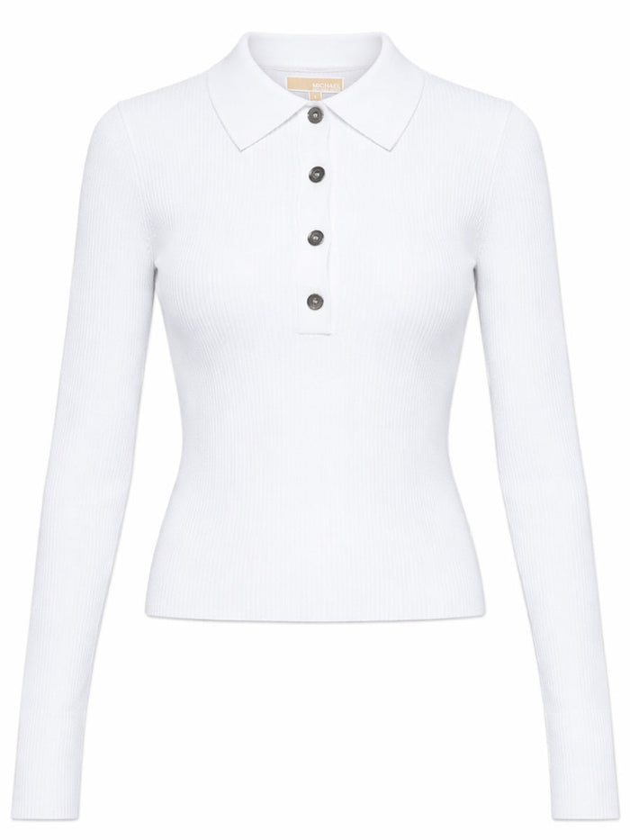 Michael By Michael Kors Long-Sleeved Polo Shirt