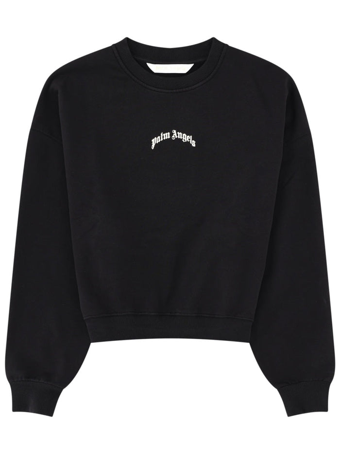 Palm Angels Felpa Crop Con Logo