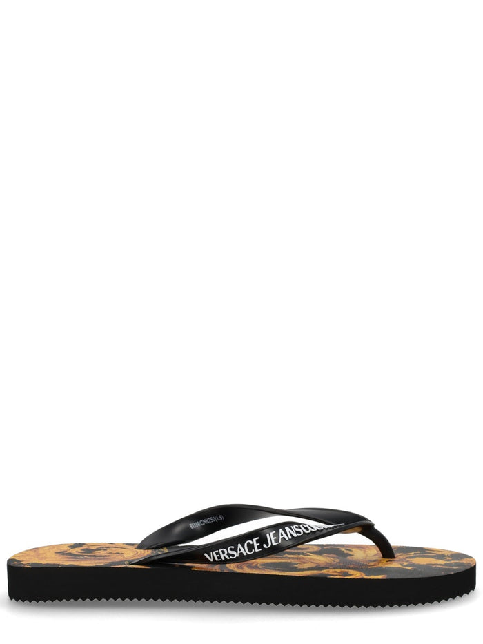 Versace Jeans Couture Thong Sandal With Logo