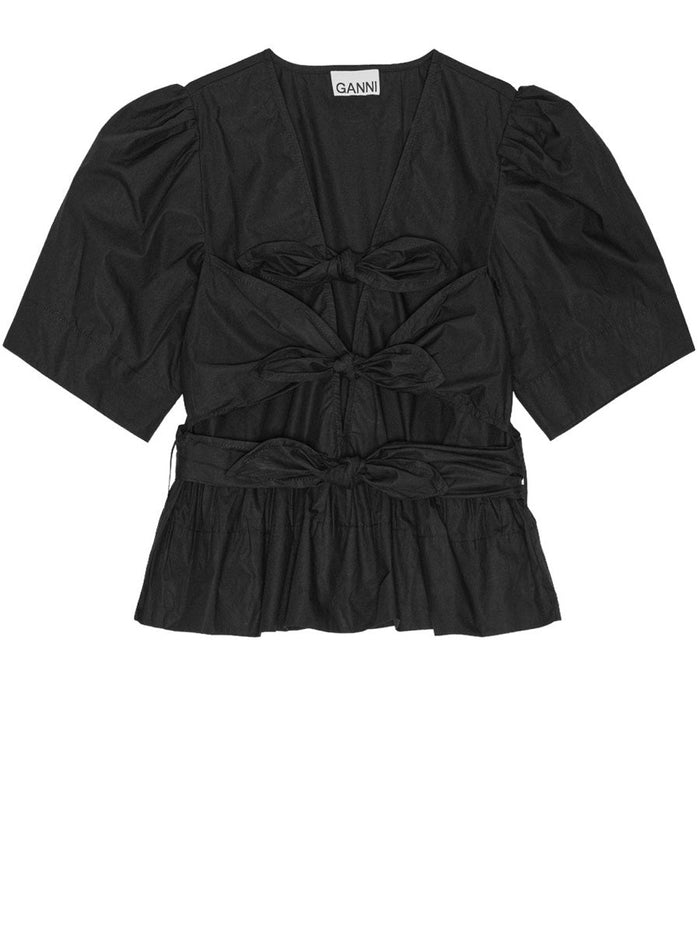 Ganni Tops With Ribbons
