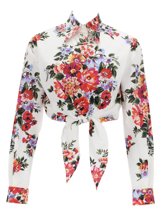 Dolce & Gabbana Floral Print Crop Shirt
