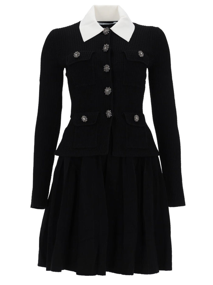 Self-Portrait Mini Dress With Contrasting Collar