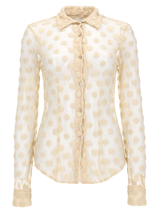 Dries Van Noten Camicia In Mesh A Pois