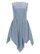 Msgm Abito In Denim Con Gonna Asimmetrica