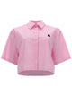 Msgm Camicia Crop Con Logo