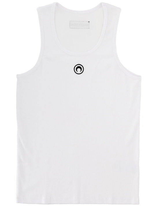 Marine Serre Ribbed Tank Top With Moon Logo