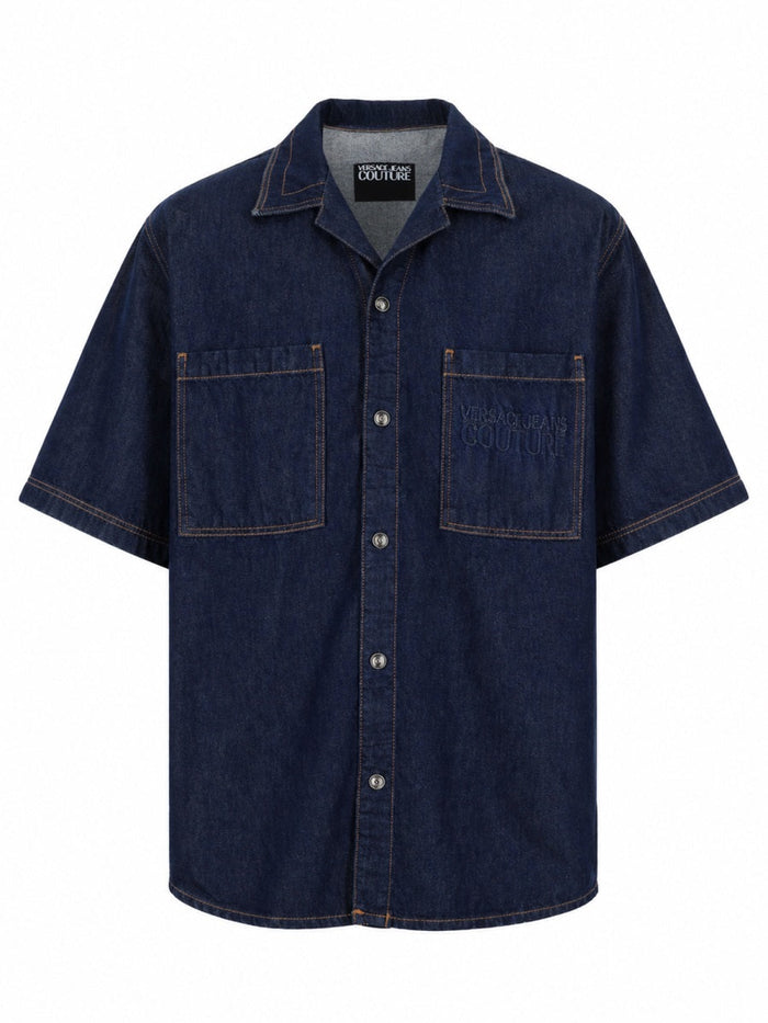 Versace Jeans Couture Camicia In Denim Con Logo