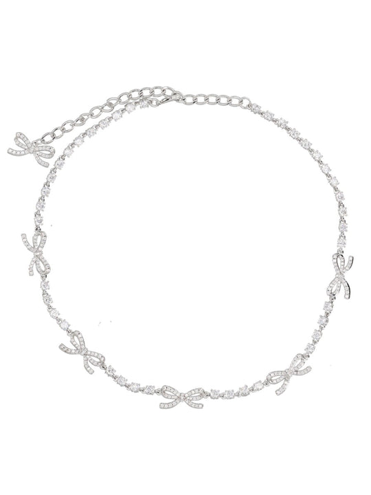 Self-Portrait "Crystal Bow" Necklace