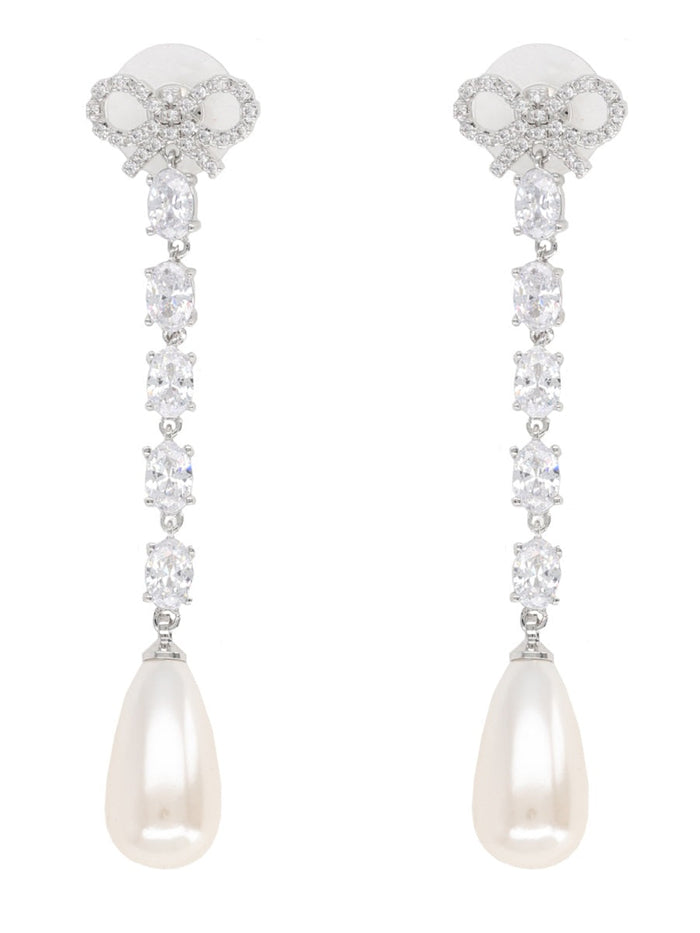 Self-Portrait "Bow Pearl Droplet" Earrings