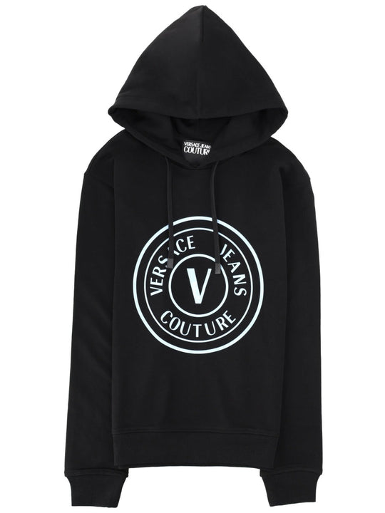 Versace Jeans Couture Felpa Con Logo E Cappuccio