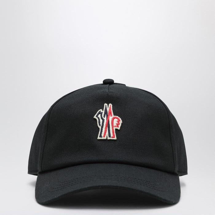 Moncler Grenoble Black Baseball Cap With Logo Patch