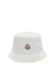 Moncler White And Beige Reversible Logo Bucket Hat