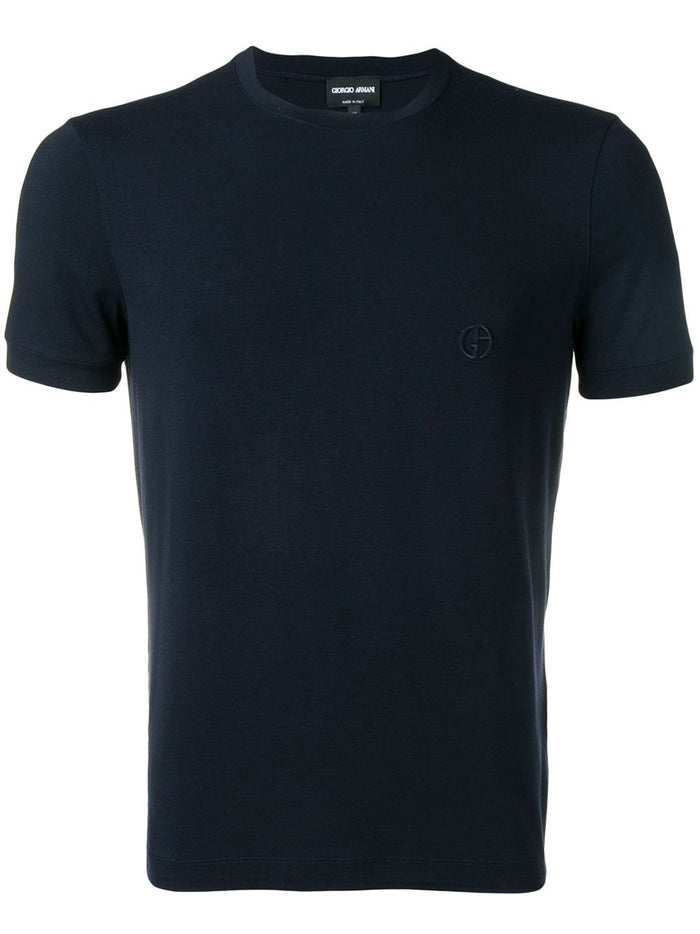 Giorgio Armani Blue Viscose-Blend T-Shirt