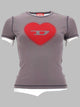 Diesel T-Shirt Con Stampa A Cuore E Borchie
