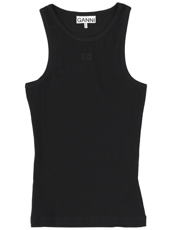 Ganni Tops With Logo