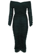 Self-Portrait Viscose Gathered Midi Dress
