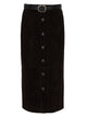 Self-Portrait Suede Midi Skirt