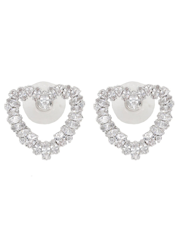 Self-Portrait "Crystal Heart" Earrings