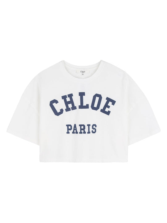 Chloé T-Shirt Crop Con Logo