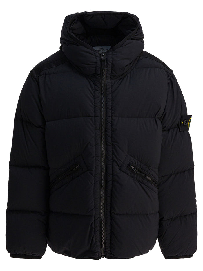Stone Island Kids Black Elastan Coat