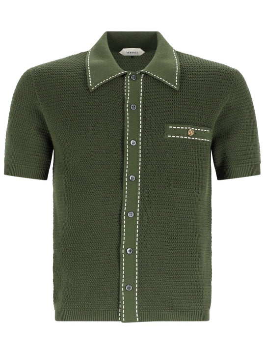 Versace Camicia In Maglia Di Cotone