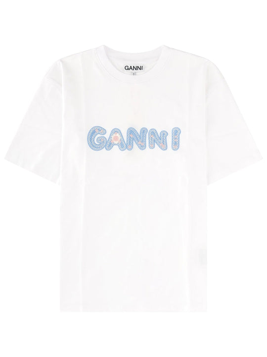 Ganni T-Shirt Con Logo