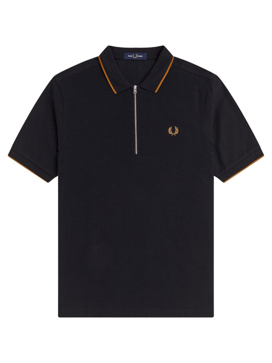 Fred Perry Polo Con Zip E Logo