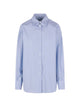 Róhe Light Blue Shirt White Navy Stripes