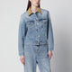 Róhe Blue Denim Jacket With Suede Collar