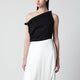 Róhe Black Asymmetrical Top In Cotton And Silk Blend