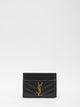 Saint Laurent Black Nappa Leather Cassandre Card Holder