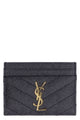 Saint Laurent Cassandre Matelassu00c9 Card Case In Grain De Poudre Leather