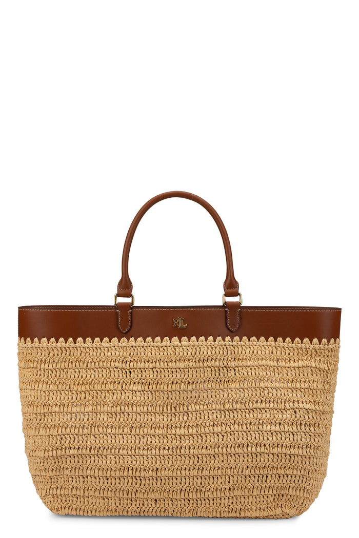 Lauren Ralph Lauren Tote Kyla In Straw And Leather