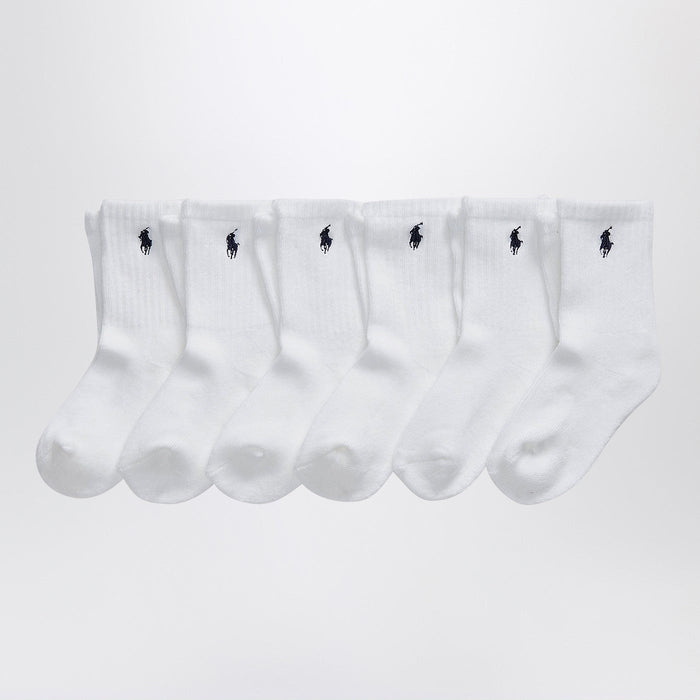 Polo Ralph Lauren Set Of Three White Socks With Logo