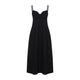 Co Black Bustier Cut Cotton Midi Dress