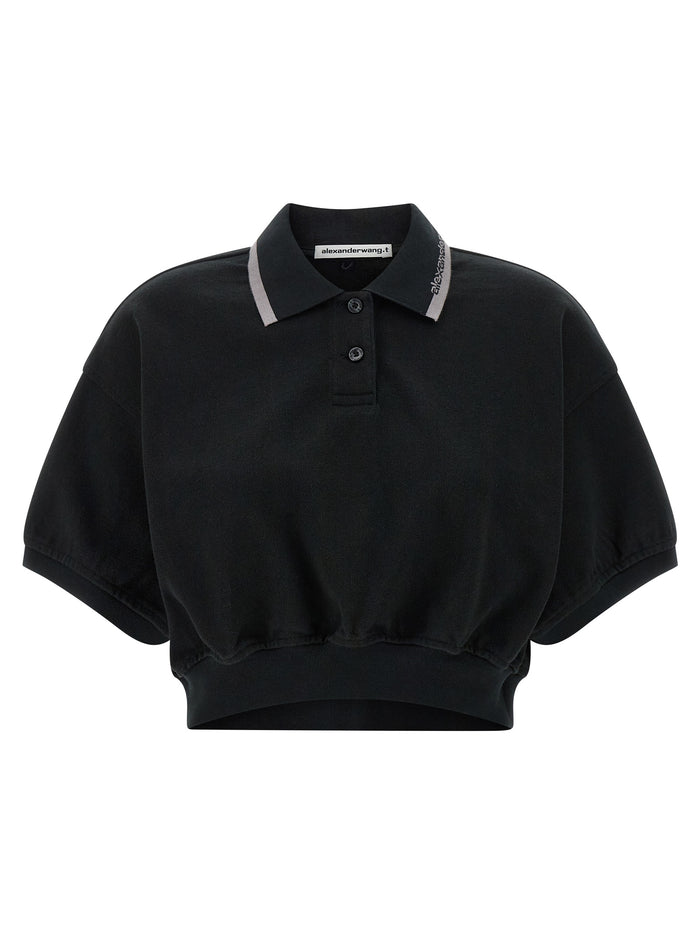 T By Alexander Wang Intarsia Collar Polo Shirt