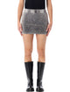 T By Alexander Wang T By Alexander Wang Washed Grey Mid-Rise Mini Skort With Embossed Logo