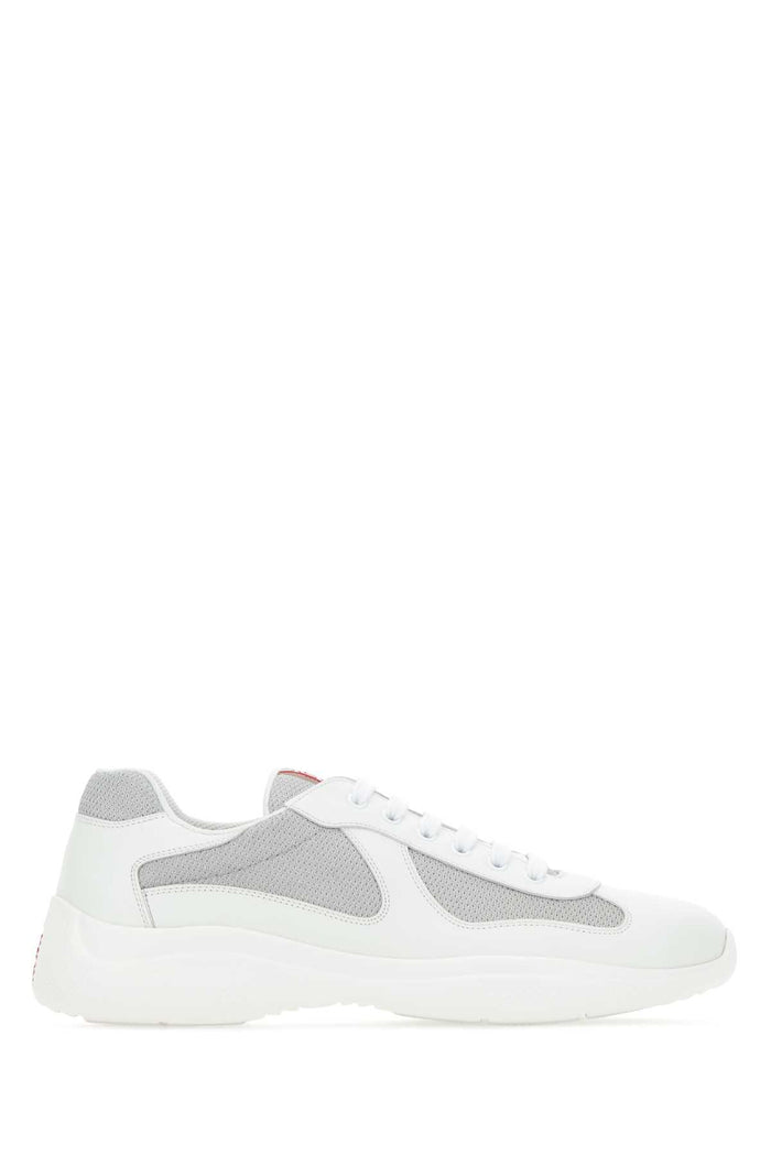 Prada Two-Tone Leather And Tech Fabric Sneakers
