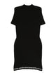Alexander Wang Black Knitted Dress With Logo Hem