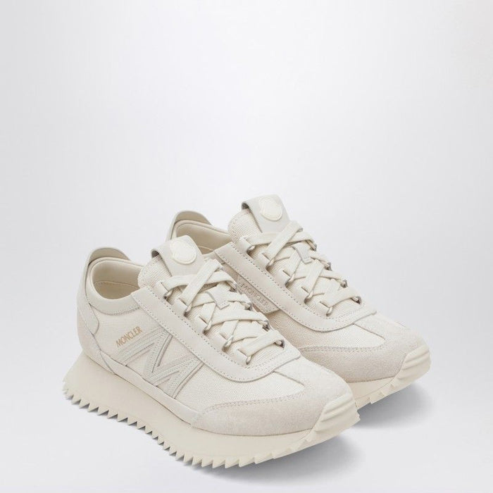 Moncler Pacey2 Sneaker In Beige Canvas And Leather
