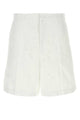 Valentino Garavani White Cotton Blend Bermuda Shorts